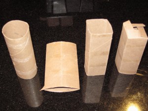 Toilet Paper Roll Steps Steps 1-4 starting at the left